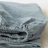 Aluslakana Pellava 160x200x20cm Muotoonommeltu Sumunsininen