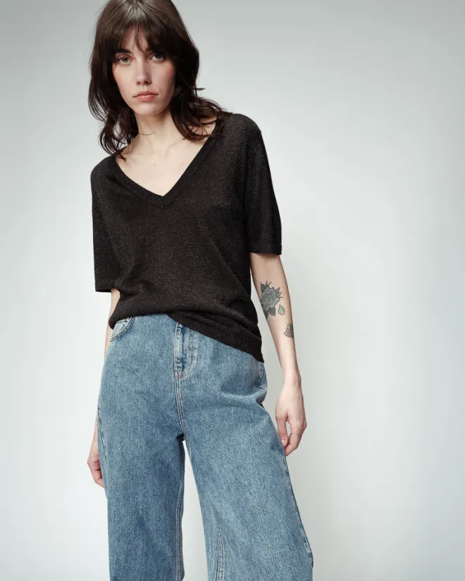 Grace & Mila OMALIA lurex V-neck -toppi