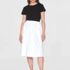 Knowledge Cotton Poplin Valkoinen Midihame