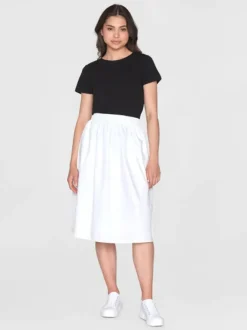Knowledge Cotton Poplin Valkoinen Midihame