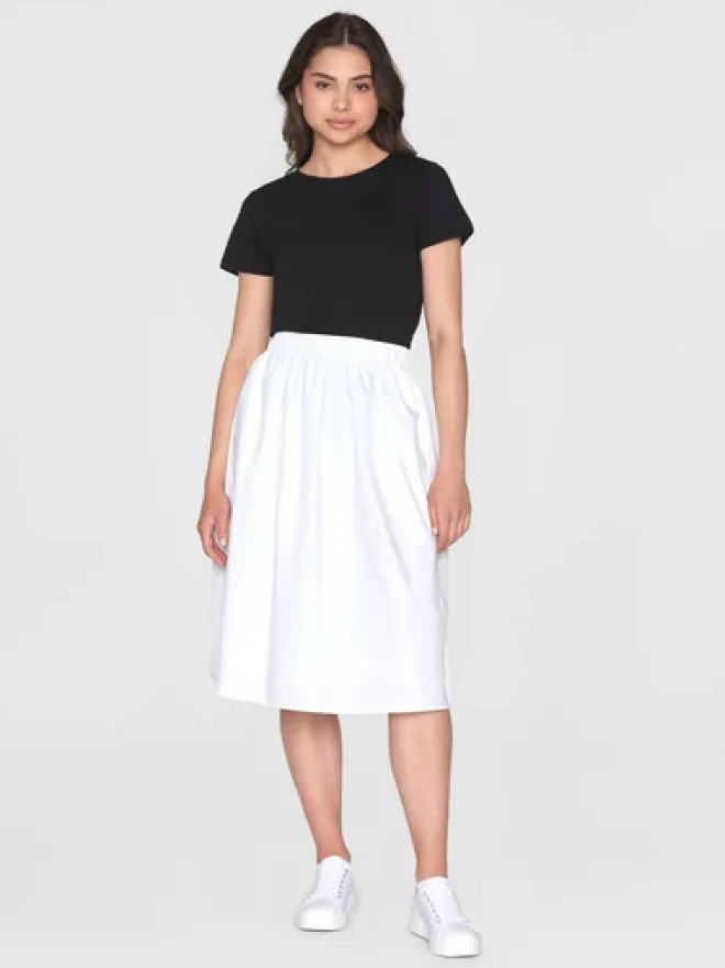 Knowledge Cotton Poplin Valkoinen Midihame