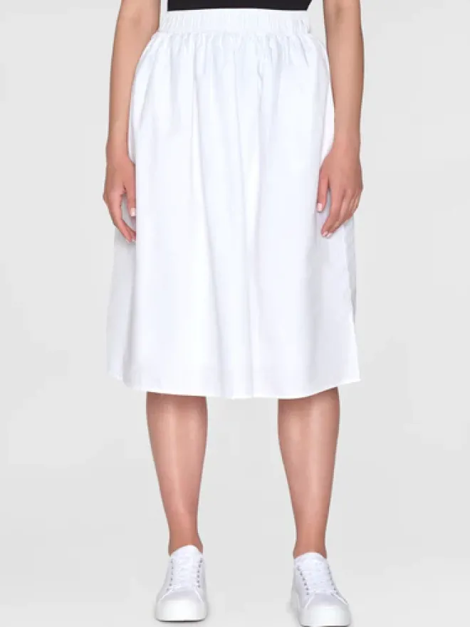Knowledge Cotton Poplin Valkoinen Midihame