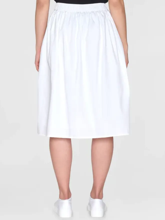 Knowledge Cotton Poplin Valkoinen Midihame