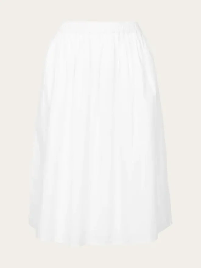 Knowledge Cotton Poplin Valkoinen Midihame