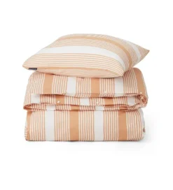 Lexington Vuodevaatesetti Beige-Valkoraidallinen Puuvillasatiini